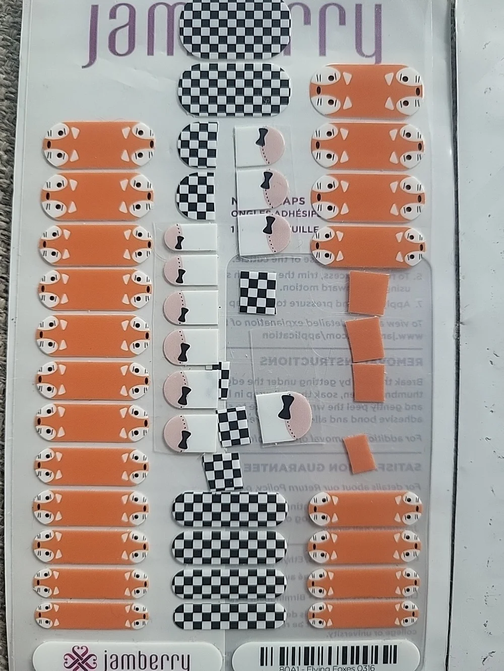 Jamberry Jr. Assorted Nail Wraps Partials Lot